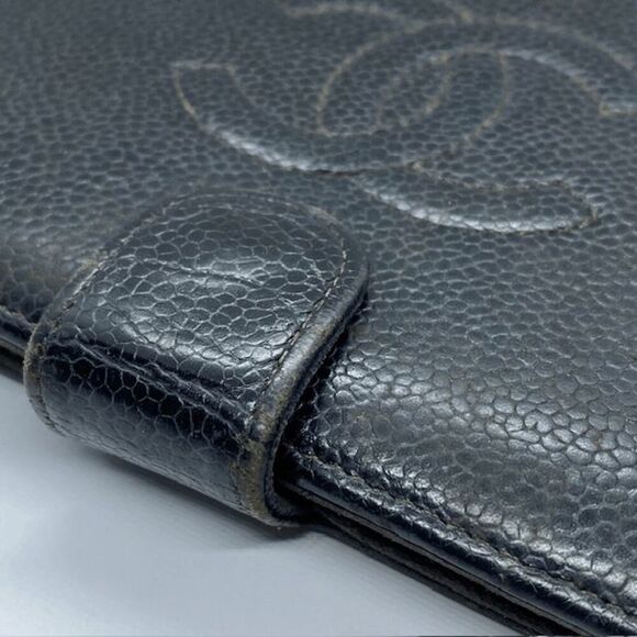 Authentic Vintage Chanel Black Caviar Leather Long Designer Wallet - Picture 16 of 16